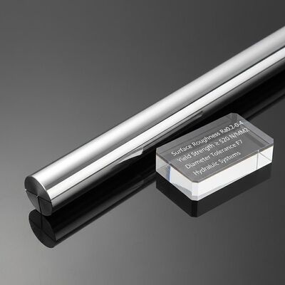 Tige de piston chromée avec rugosité de surface Ra0.2-0.4, limite d'élasticité non inférieure à 520 N/MM2 et tolérance de diamètre F7 pour systèmes hydrauliques